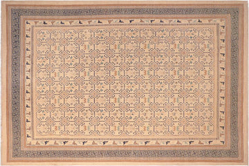 handmade Transitional Kafkaz Chobi Ziegler Beige Lt. Green Hand Knotted RECTANGLE 100% WOOL area rug 8 x 10
